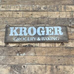 Vintage-Style Handmade Sign Kroger Grocery & Baking Wooden 13" Home Decor